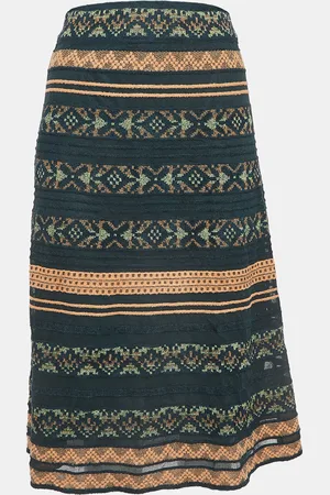 M Missoni Stripe Patterned Knit Midi Skirt S