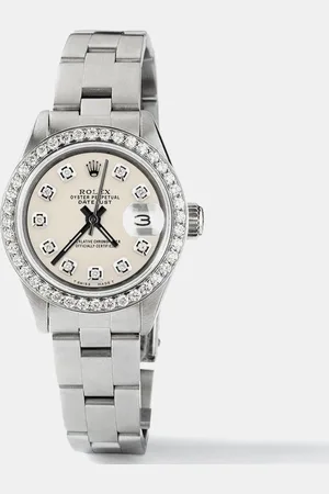 Rolex Customised Ivory Diamond Stainless Steel Datejust Automatic Women