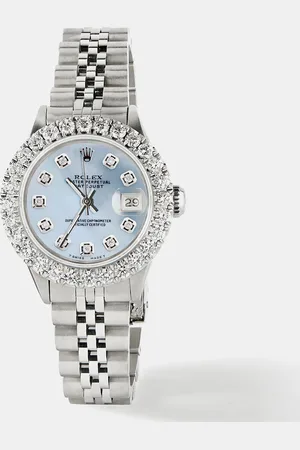 Rolex Customised Sky MOP 2CT Diamond Stainless Steel Datejust Automatic Women