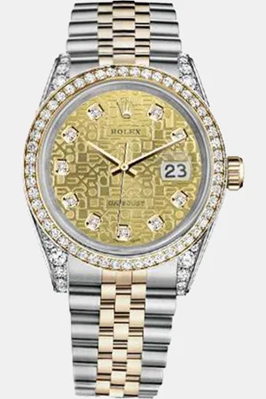 Rolex Customised Champagne Diamond 18K Yellow Stainless Steel Datejust 116233 Automatic Men