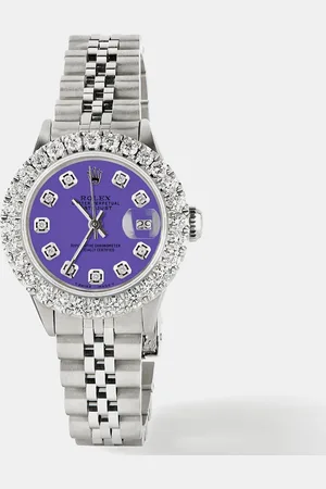 Rolex Customised Pastel 2CT Diamond Stainless Steel Datejust Automatic Women