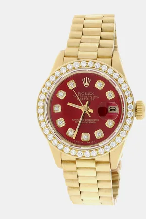 Rolex Customised Imperial Diamond 18K Yellow Gold President Datejust Automatic Women