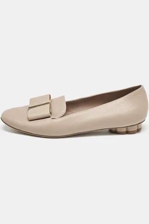 Salvatore Ferragamo Leather Bow Smoking Slippers Size 37
