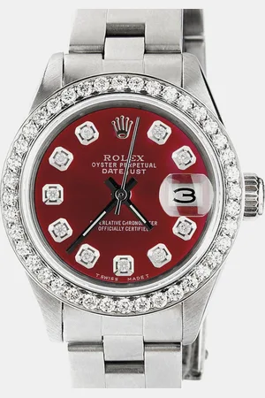 Rolex Customised Merlot Diamond Stainless Steel Datejust Automatic Women