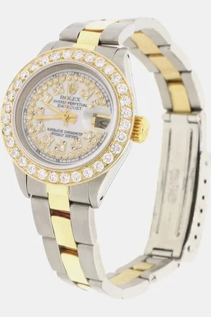 Rolex Customised MOP 1.30CT Diamond 18K Yellow Gold Stainless Steel Datejust Automatic Women