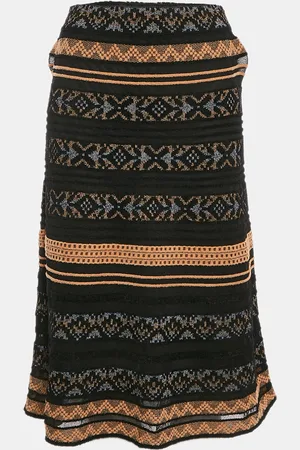 M Missoni Stripe Patterned Knit Midi Skirt M