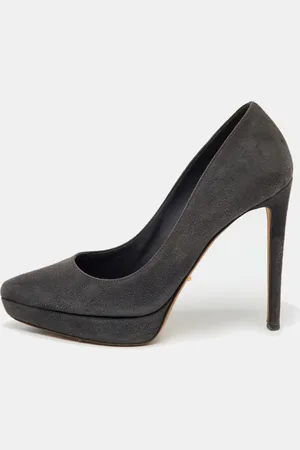 Sergio Rossi Dark Suede Pointed Toe Platform Pumps Size 36.5