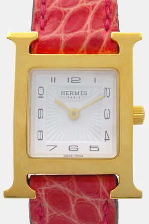 Hermès Yellow Gold Plated Stainless Steel Heure H HH1.201 Quartz Women