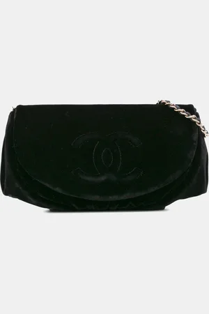 CHANEL Velvet CC Half Moon Wallet on Chain