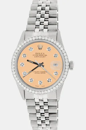 Rolex Customised Mustard 1.1CT Diamond Stainless Steel Datejust Automatic Men