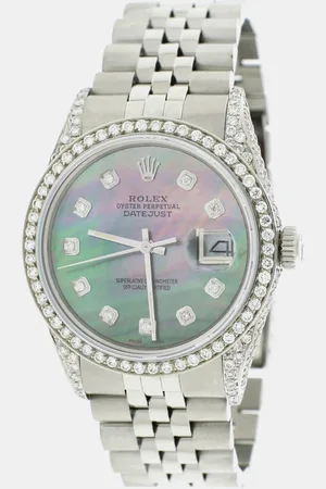 Rolex Customised Tahitian MOP 2.5CT Diamond Stainless Steel Datejust Automatic Men