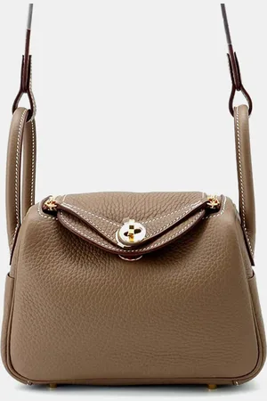 Hermès Etoupe Taurillon Clemence Lindy Mini Bag