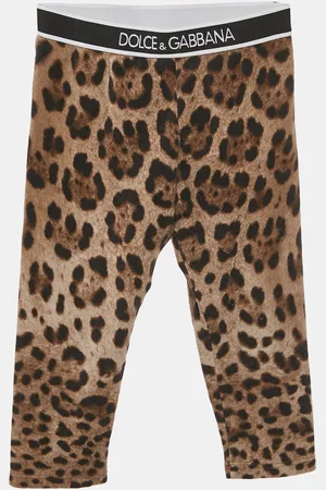 Dolce & Gabbana Leopard Print Cotton Knit Leggings 18-24 M