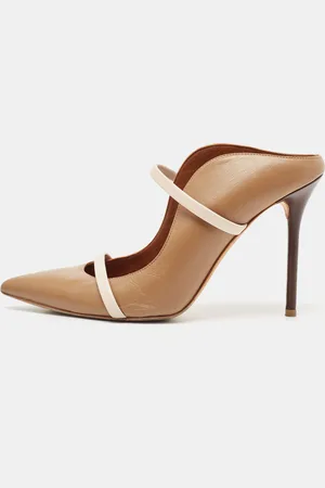 MALONE SOULIERS /Beige Leather Maureen Pointed Toe Mules Size 40