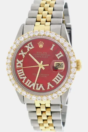 Rolex Customised MOP 3.10CT Diamond 18K Yellow Gold Stainless Steel Datejust Automatic Men
