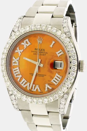 Rolex Customised MOP 4.65CT Diamond Stainless Steel Datejust II 116300 Automatic Men