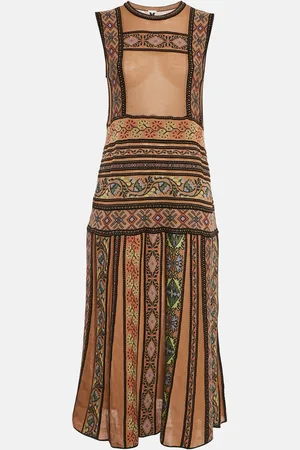 M Missoni /Multicolor Patterned Knit Sleeveless Midi Dress L