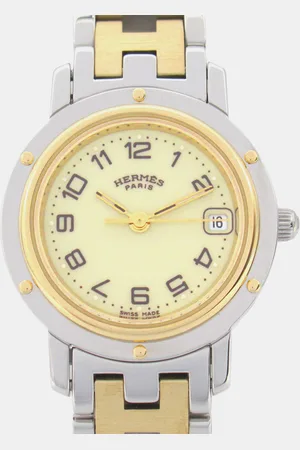 Hermès Yellow Gold Plated Stainless Steel Clipper CL4.220 Quartz Women