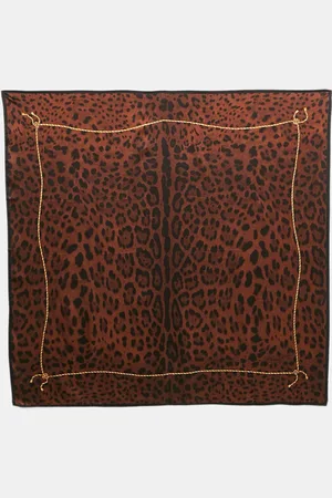 Dolce & Gabbana Leopard Print Silk Satin Scarf