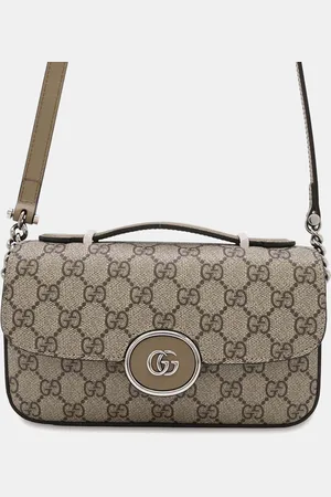 Gucci /Brown Pvc Leather Mini Petite Gg Gg Supreme Mini Chain Shoulder Bag