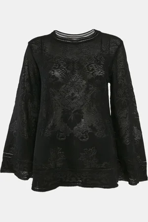 M Missoni Textured Knit Sheer Long Sleeve Top M