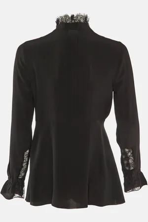 Roberto Cavalli Silk Lace Trimmed Top S