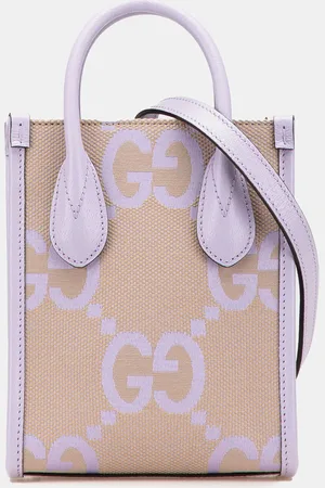 Gucci /Purple Mini Jumbo GG Canvas Interlocking G Satchel Bag