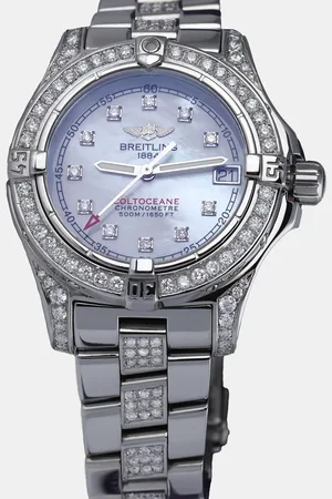 Breitling Customised MOP Diamond Stainless Steel Colt A77350 Quartz Women