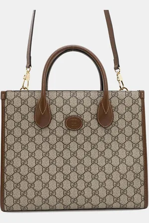 Gucci /Brown Pvc Leather Gg Supreme Tote Bag