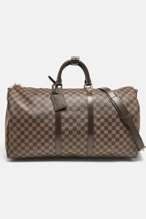LOUIS VUITTON Damier Ebene Canvas Keepall Bandouliere 55 Bag
