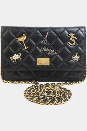 CHANEL Lambskin 2.55 Chain Wallet Bag
