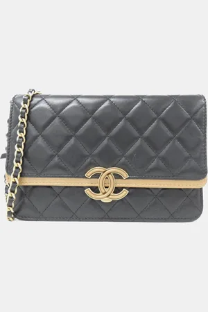 CHANEL Leather Paris-New York CC Chic Wallet On Chain
