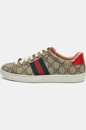 Gucci /Brown GG Supreme Canvas Ace Sneakers Size 37