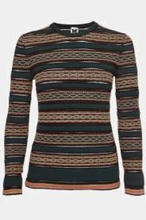 M Missoni /Multicolor Patterned Knit Long Sleeve Top M