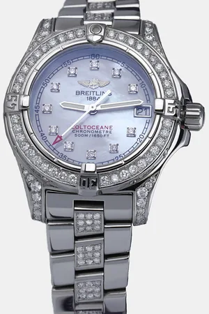 Breitling Customised MOP 5.0CT Diamond Stainless Steel Colt A77380 Quartz Men