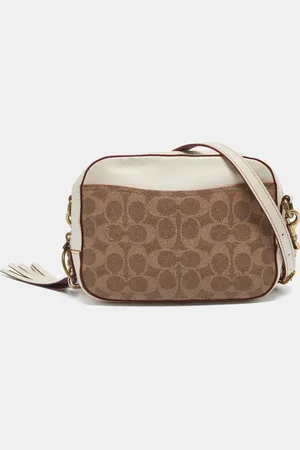 Coach /Brown Signature Coated Canvas Camera Crossbody Bag
