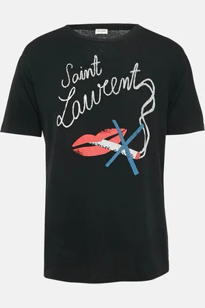 Saint Laurent Saint Laurent Smoking Kills Print Cotton T-Shirt S