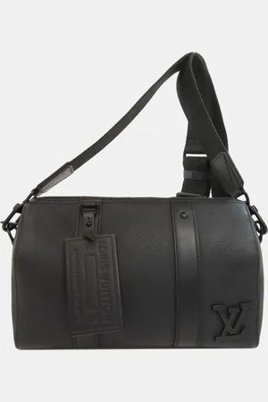 LOUIS VUITTON Noir Leather City Keepall Aerogram Shoulder Bag