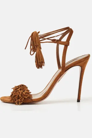 Aquazzura Suede Wild Thing 105 Ankle Strap Sandals Size 39