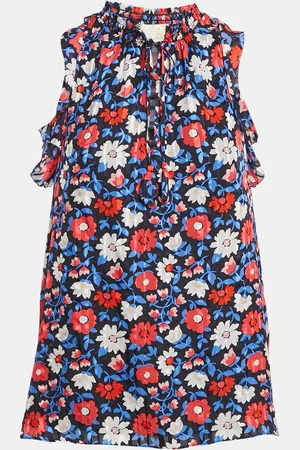 Kate Spade Floral Print Silk Ruffled Top S