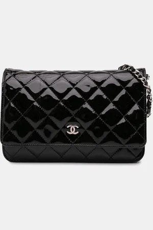 CHANEL CC Quilted Patent Wallet On Chain Bag