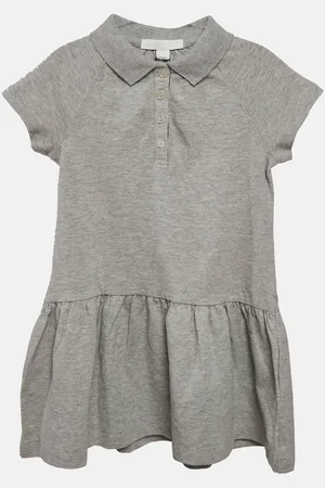 Burberry Burberry Children Melange Cotton Pique Pleated Polo Dress 4 Yrs