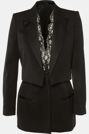 Alexander McQueen Wool & Lace Inset Cocktail Blazer M