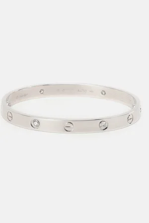 Cartier 18K Gold and Diamond Love Bangle Bracelet Size 17