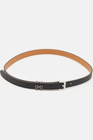 Hermès Noir Epsom Leather Pop H Buckle Belt 70 CM