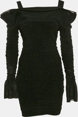 Hervé Léger Patterned Knit Sleeveless Mini Dress S