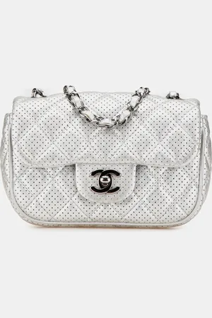 CHANEL Mini Perforated Lambskin Punch Flap