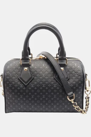 LOUIS VUITTON Embossed Calfskin Nanogram Speedy Bandouliere 25 Shoulder Bag