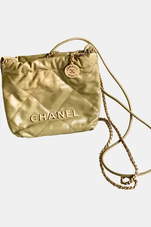 CHANEL 22 Mini Bag Olive Calfskin Leather