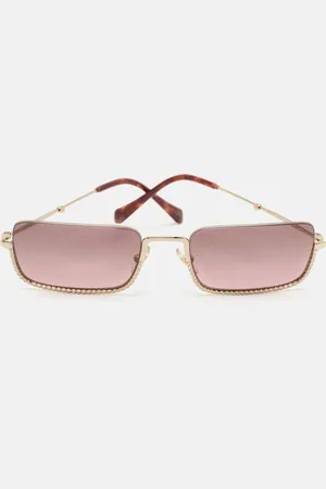 Miu Miu Gradient SMU 70U Crystals Frame Rectangle Sunglasses